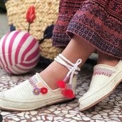 تصویر گیوه زیره چرم زنانه گلدوزی شده - 36 Give