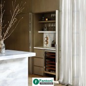 تصویر مکانیزم درب لولایی کمدی پاکت د‌ور تک درب چوبی مدل اکو سه فریم عمق 600mm فانتونی K007 