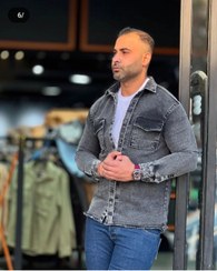 تصویر پیراهن مردانه لی ضخیم ذغالی روشن سایز ۲XL 