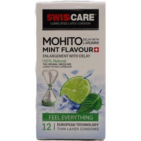 تصویر کاندوم موهیتو 12عددی سوئیس کر Swisscare Mohito 12Numbers