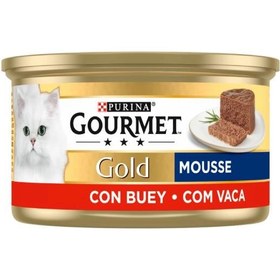 تصویر غذای گربه گورمت گلد پته با طعم گوشت gormet gold beef mousse