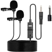 تصویر میکروفون یقه ای با سیم بویا مدل BY-M1DM (جعبه باز) BOYA BY-M1DM Dual Omni-directional Lavalier Microphone open box