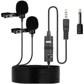 تصویر میکروفون یقه ای با سیم بویا مدل BY-M1DM (جعبه باز) BOYA BY-M1DM Dual Omni-directional Lavalier Microphone open box