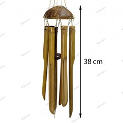 تصویر بادزنگ چوبی بامبو مدل نارگیل 