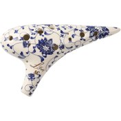 تصویر اکارینا ۱۲ حفره ای سرامیکی آلتو دو-تیون TSTS کوک C طرح گل آبی 