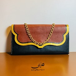 تصویر کیف مجلسی چرمی زنانه دست‌دوز هایلی کد 042 