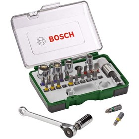 تصویر مجموعه 27 عددی سری بکس و پیچ گوشتی بوش مدل 2607017160 ا Bosch 2607017160 Ratchet Wrench And Screwdriver Set 27 PCS Bosch 2607017160 Ratchet Wrench And Screwdriver Set 27 PCS