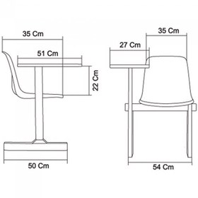 تصویر صندلی آموزشی نظری مدل فایبر پلاست کد 561 