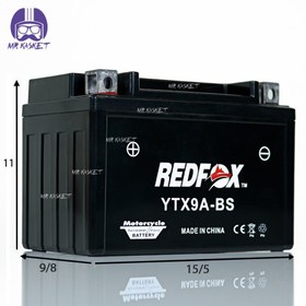 تصویر باتری موتورسیکلت RedFox مدل ۱۲V9H (پالس و آپاچی و تریل) 