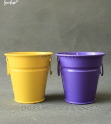 تصویر گلدان فلزی سطلی 9*9 