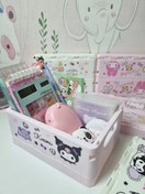 تصویر سبد کرومی شیری و صورتی 