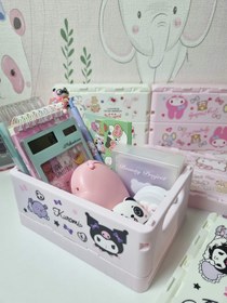 تصویر سبد کرومی شیری و صورتی 