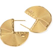 تصویر گوشواره نیم دایره میخی روکش طلا 