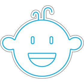 تصویر طرح نئون صورت نوزاد 