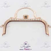 تصویر دهانه رز نگین دار دسته دار طلایی 23 سانت 