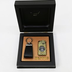 تصویر ست هدیه چرمی لوکس جاكارتى فندك ساعتى کد 316 