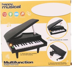 تصویر پیانو کلاسیک موزیکال پایه دار multiple vivid tones electric organ toy