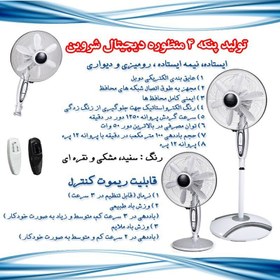 تصویر پنکه شروین 4منظوره 12پره ایستاده ،رومیزی،دیواری و کنترل دار (فروش ویژه) 