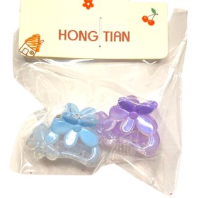 تصویر پک دوتایی مینی کلیپس شفاف دو گل 