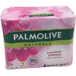 تصویر صابون پالمولیو اصلی بسته4تایی با عصاره گل ارکیده 90 گرمی PALMOLIVE natural soap 