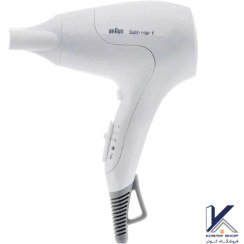 تصویر سشوار براون مدل ساتین هیر 1 1800 وات پاور پرفکشن وایت مدل BRHD180E 