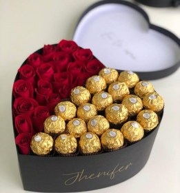 تصویر جعبه گل و شکلات 