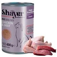 تصویر کنسرو سگ شایر 400 گرمی طعم مرغ و گوشت قرمز Shayer Dog Food 400g