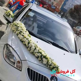 تصویر ماشین عروس با گل داوودی 675 