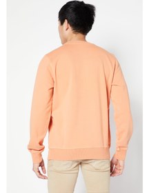 تصویر سویشرت آستین بلند یقه گرد مردانه با لوگوی برند، نارنجی برند diesel Men Crew Neck Long Sleeve Brand Logo Sweatshirt, Orange