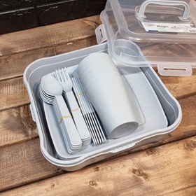 تصویر سبد پیک نیک هوبی لایف مدل 031289 ۳۲ پارچه 