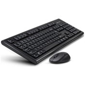 تصویر کیبورد و ماوس بی سیم ای فورتک مدل 7100N 7100N PADLESS Wireless Keyboard and Mouse