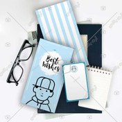 تصویر الگوی ساخت پاکت پول پسر کلاه به سر 