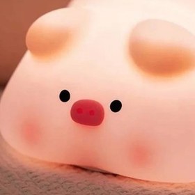 تصویر چراغ خواب سیلیکونی خوک ضربه ای (وارداتی ) Silicone sleeping lamp of a pig (imported)