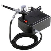 تصویر پیستوله ایربراش برقی با پمپ و شیلنگ 