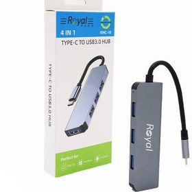 تصویر هاب Type-C به USB 3.0 رویال 