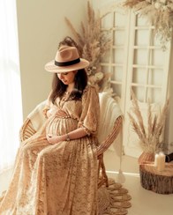 تصویر پیراهن دانتل بارداری سایز آزاد رنگ قرمز 