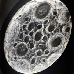 تصویر تابلو چراغ دار طرح ماه میکس چوب و پاپیه ماشه 