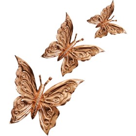 تصویر ست سه تایی پروانه مسی ا Copper-Three-Butterfly-Set Copper-Three-Butterfly-Set