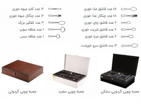 تصویر سرویس قاشق و چنگال 86 پارچه امپریال طلایی جعبه سفید ناب استیل 