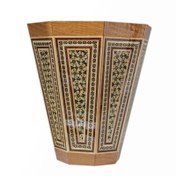 تصویر سطل زباله خاتم کاری مدل چوبی 