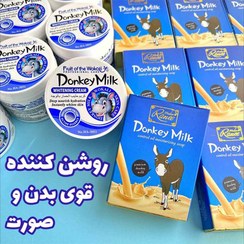 تصویر پک صابون و کرم شیر الاغ /ضد چروک و آبرسان و سفید کننده صورت و بدن Donkey milk soap and cream pack / anti-wrinkle, hydrating and whitening face and body