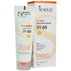 تصویر سی گل ضدآفتاب سی گل بدون رنگ 60spf مرطوب کننده ضدچروک حاوی روغن جوانه گندم حجم 50 میل انقضا 1405.7 