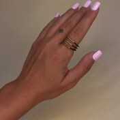 تصویر انگشتر سه رینگ حلقه ایی رنگ ثابت و ضد حساسیت 