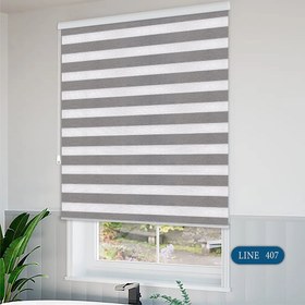 تصویر پرده زبرا پردیسون مدل طرح چوب خط دار کد LINE - 1 Predison zebra curtain model with striped wood design code LINE