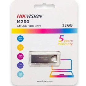 تصویر فلش مموری Hikvision M200 32 GB 32GB نقره ای فلش مموری 32GB نقره ای هایک ویژن فلش مموری Hikvision M200 32 GB