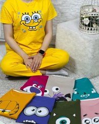 تصویر تیشرت و شلوار کارتونی پنبه، زنانه 