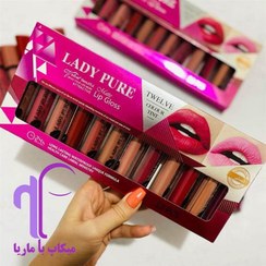 تصویر رژلب مایع کادویی لیدی پور - 12عددی lady pure lip gloss