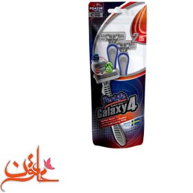 تصویر خودتراش چهار لبه مدل Galaxy4 بسته 2عددی پرلایف Perlife Galaxy4 Safety RazorPack of 2