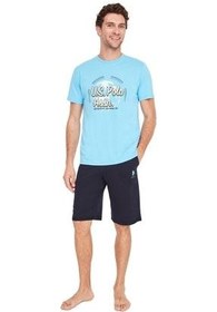 تصویر ست پیژامه و لباس خواب مردانه یو اس پلو اورجینال مردانه آبی U.S. Polo Assn. JUSP18675 