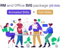 تصویر پکیج تصاویر SVG اداری و مدیریت مشتریان | CRM & Office SVG Package 